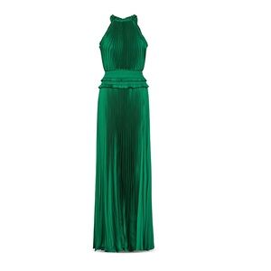 NEW BCBGMAXAZRIA Satin Plisse Pleated Maxi Dress - Size XS